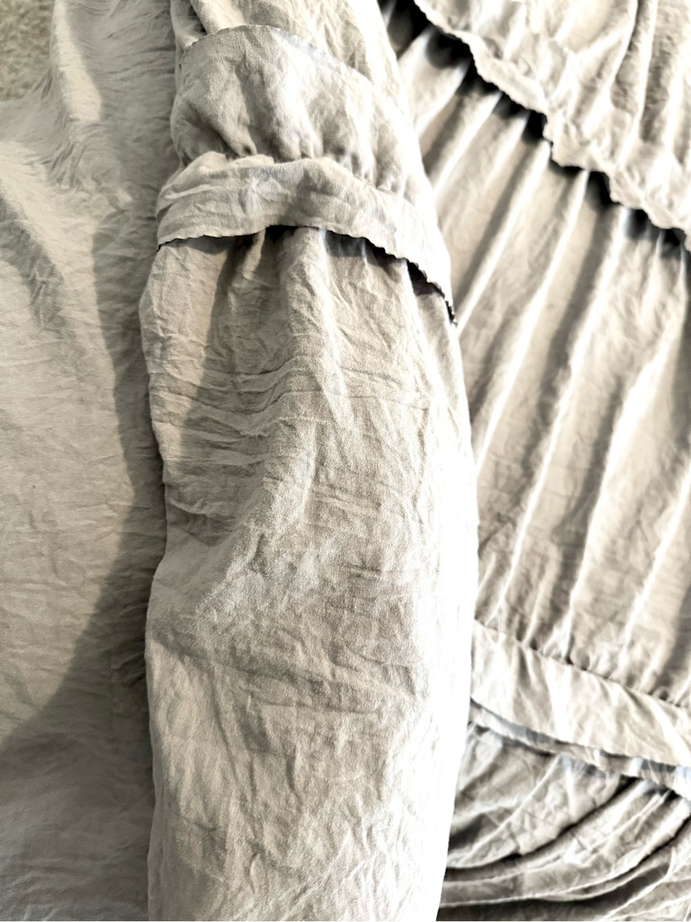 Gray Ruffled Comforter Set - Elegant Ruffled Bedspread - Picture 3 of 5